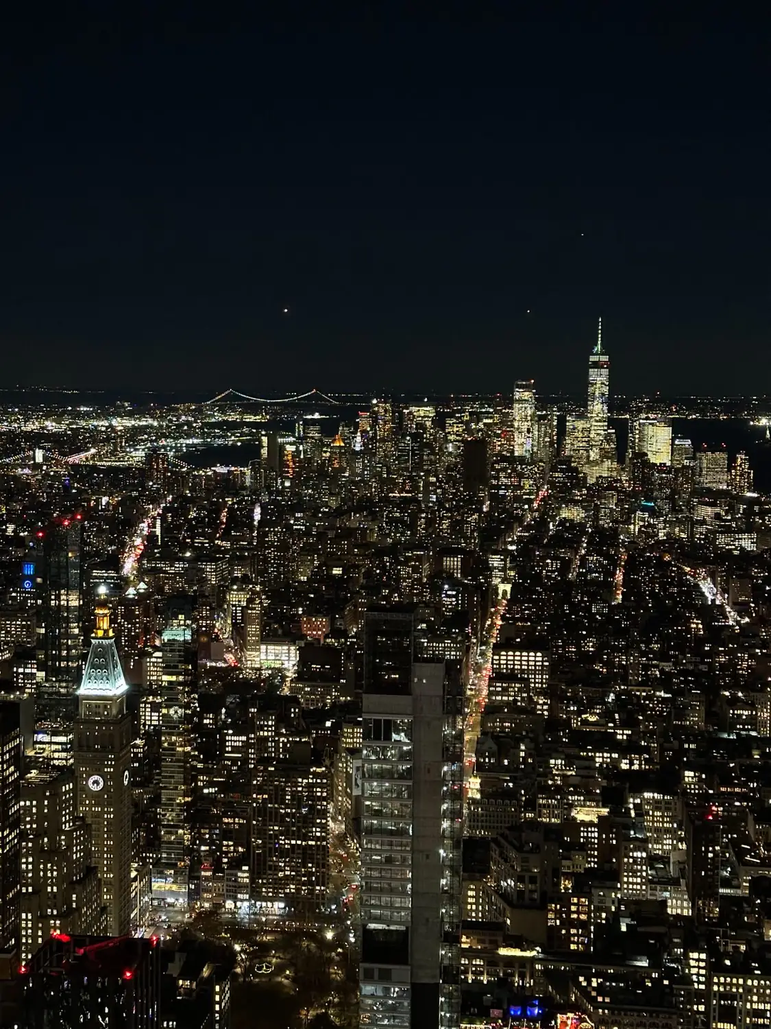 Manhattan from above at night