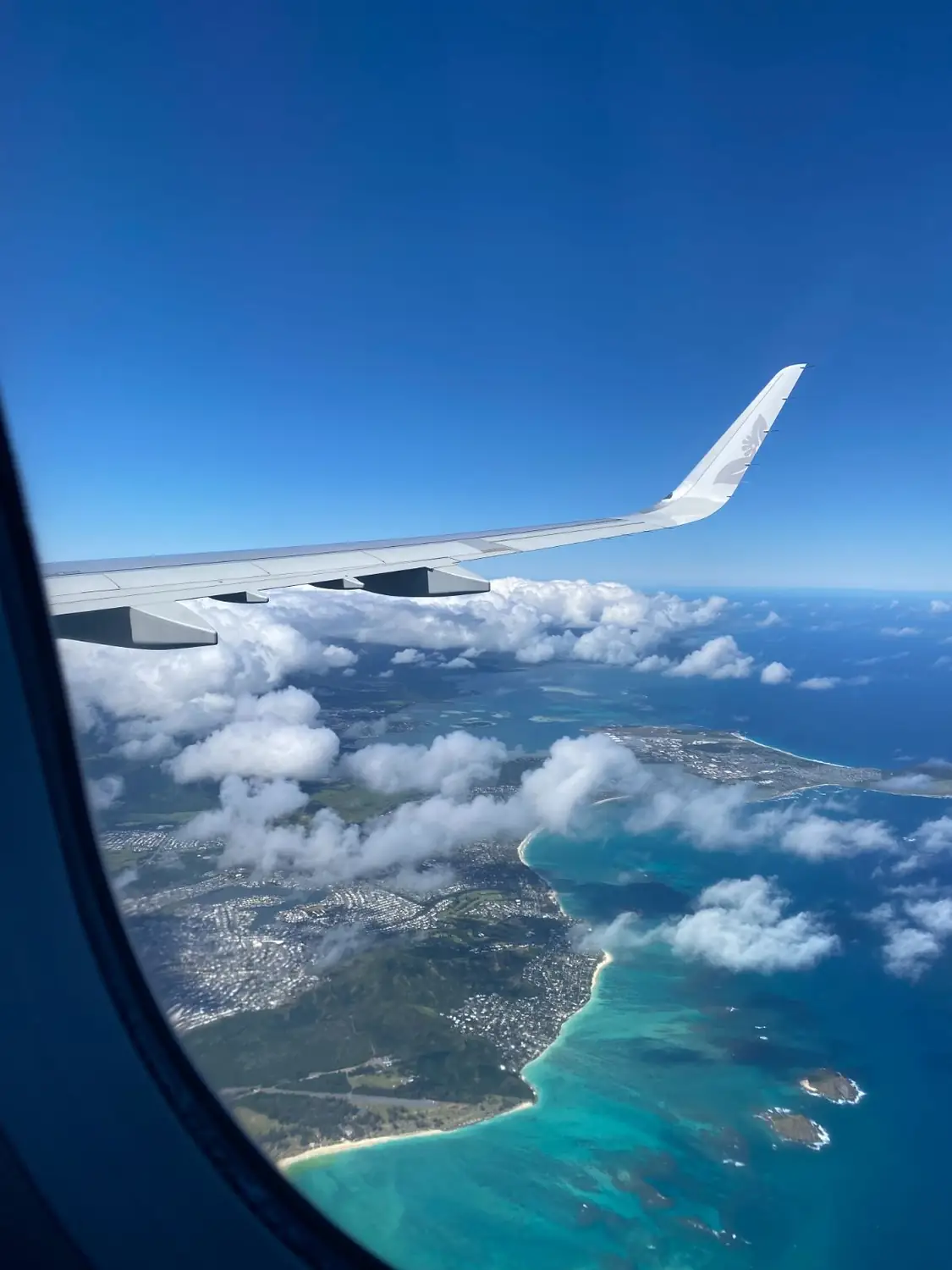 Wing over the Oahu coastline